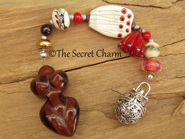 Brighid Ruby Pocket Affirmation Beads OOAK