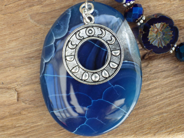 Triple Moon Goddess Wiccan Prayer Beads OOAK