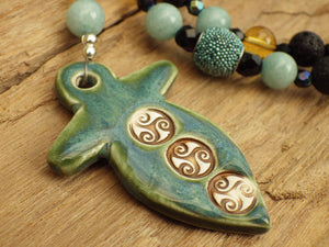 Celtic Goddess Sterling Silver Rosary Necklace