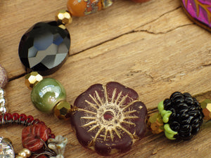 Autumn Blessings Ruby & Sterling Silver Prayer Beads OOAK