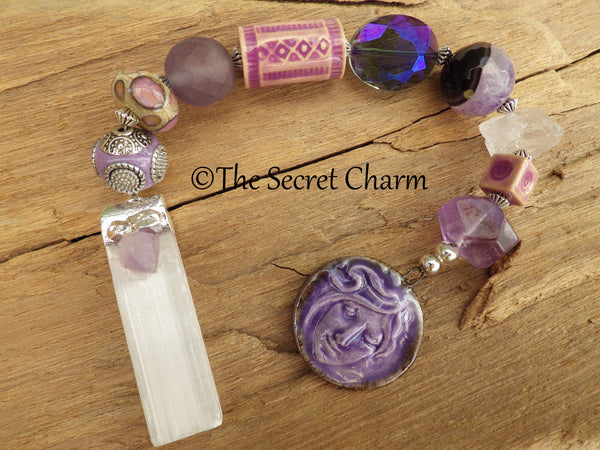 Goddess Hekate Pocket Pagan Prayer Beads OOAK