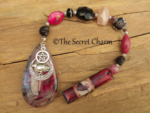 Crow Goddess Morrigan Pocket Prayer Beads