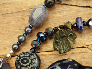 Dark Goddess Lilith Sterling Silver Prayer Beads OOAK