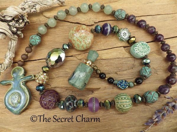 Goddess Arianrhod Pagan Prayer Beads OOAK