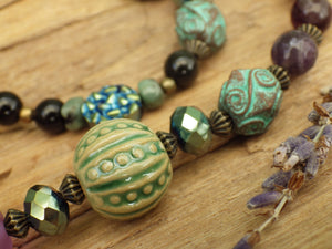 Goddess Arianrhod Pagan Prayer Beads OOAK