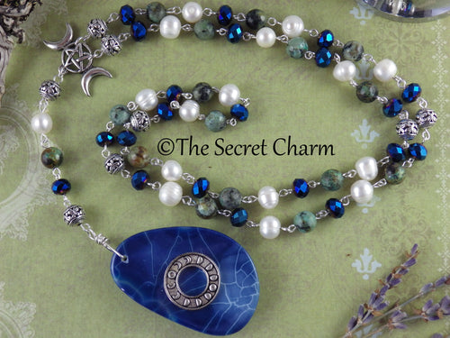 Moon Phase Wiccan Rosary Necklace
