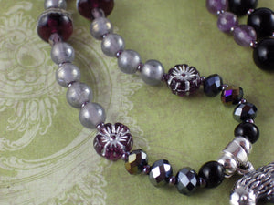 Echoes Of Morrigan Celtic Paidirean Sterling Rosary Necklace OOAK