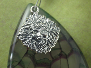 Green Woman Celtic Paidirean Sterling Rosary Necklace OOAK