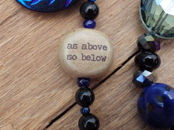 As Above So Below, Sapphire & Sterling Silver Winter Solstice Prayer Beads OOAK