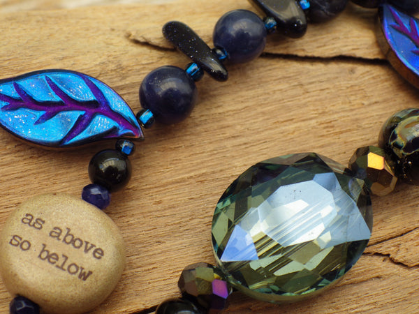As Above So Below, Sapphire & Sterling Silver Winter Solstice Prayer Beads OOAK