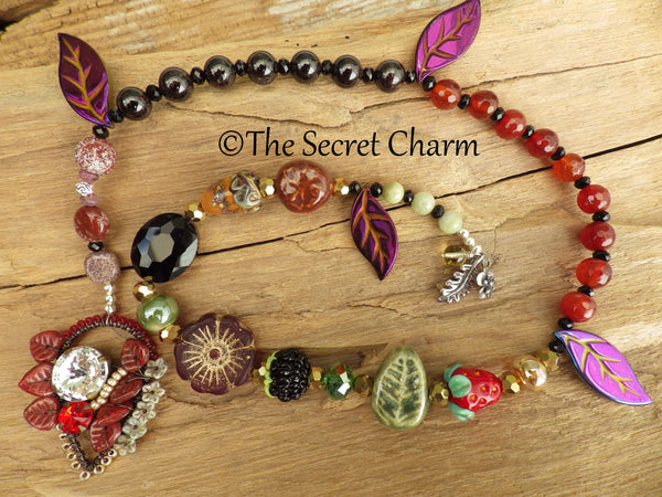 Autumn Blessings Ruby & Sterling Silver Prayer Beads OOAK