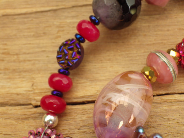 Goddess Lilith Sterling Silver & Ruby Prayer Beads OOAK