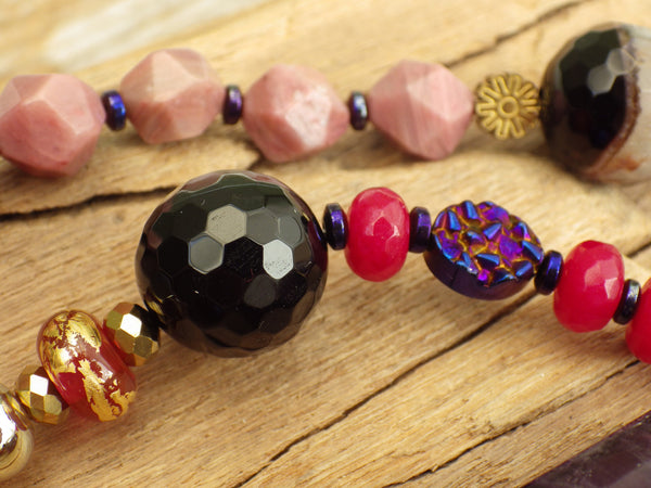 Goddess Lilith Sterling Silver & Ruby Prayer Beads OOAK