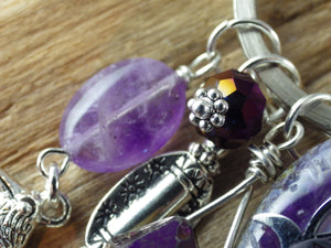 Dark Goddess Morrigan Gemstone Bag Charm Keyring OOAK