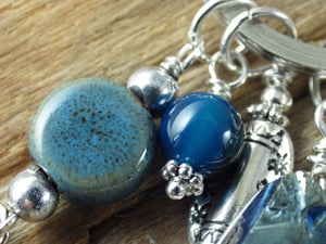 Sea Goddess Coventina Gemstone Bag Charm, Keychain Keyring