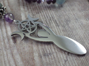 Goddess Morrigan Car Rear View Mirror Charm Amulet OOAK