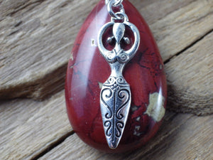 Goddess Cerridwen Keyring, Jasper & Quartz Bag Charm