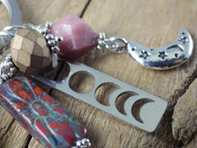 Goddess Cerridwen Keyring, Jasper & Quartz Bag Charm