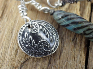 Sterling Silver Owl Goddess Minerva Meditation Beads OOAK