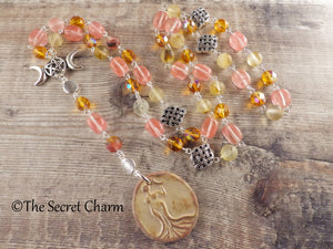 Goddess Selene Pagan Rosary Necklace